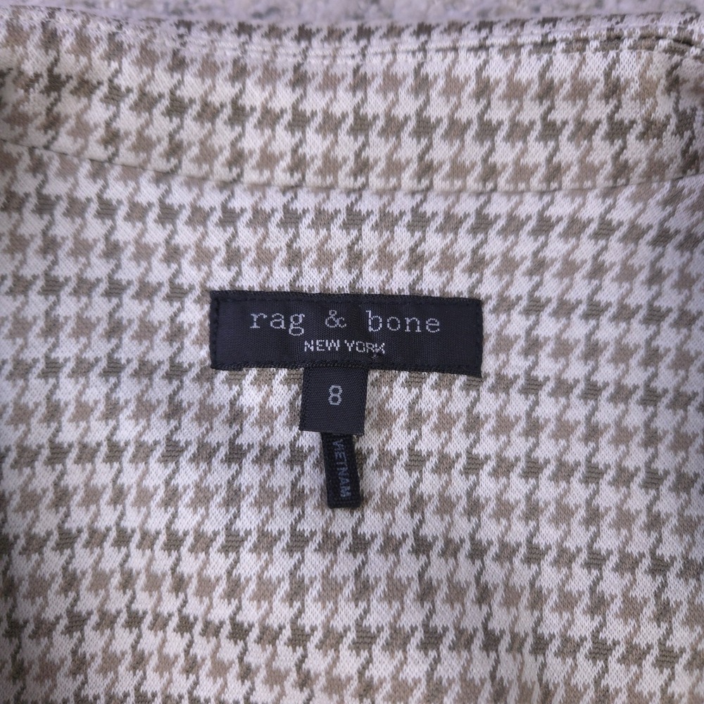 Rag & Bone Blazer Womens Size 8 Houndstooth Jacket Button Coat Beige - Picture 7 of 13
